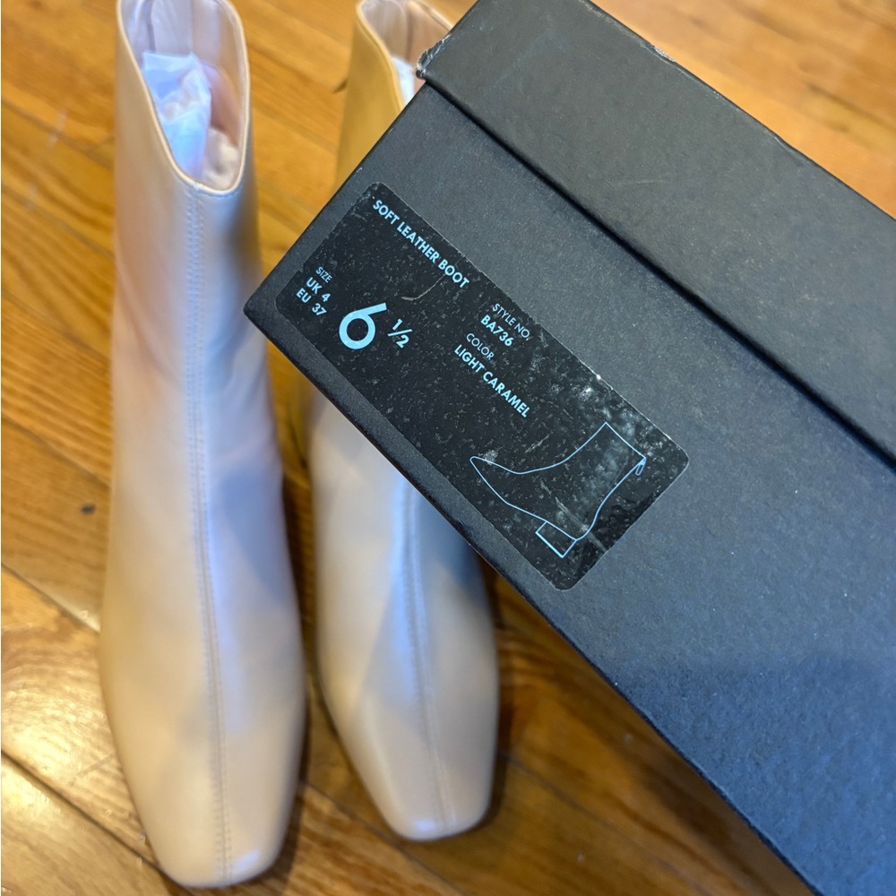 J. Crew Cream Heeled Boots new 6.5 - Picture 2 of 3